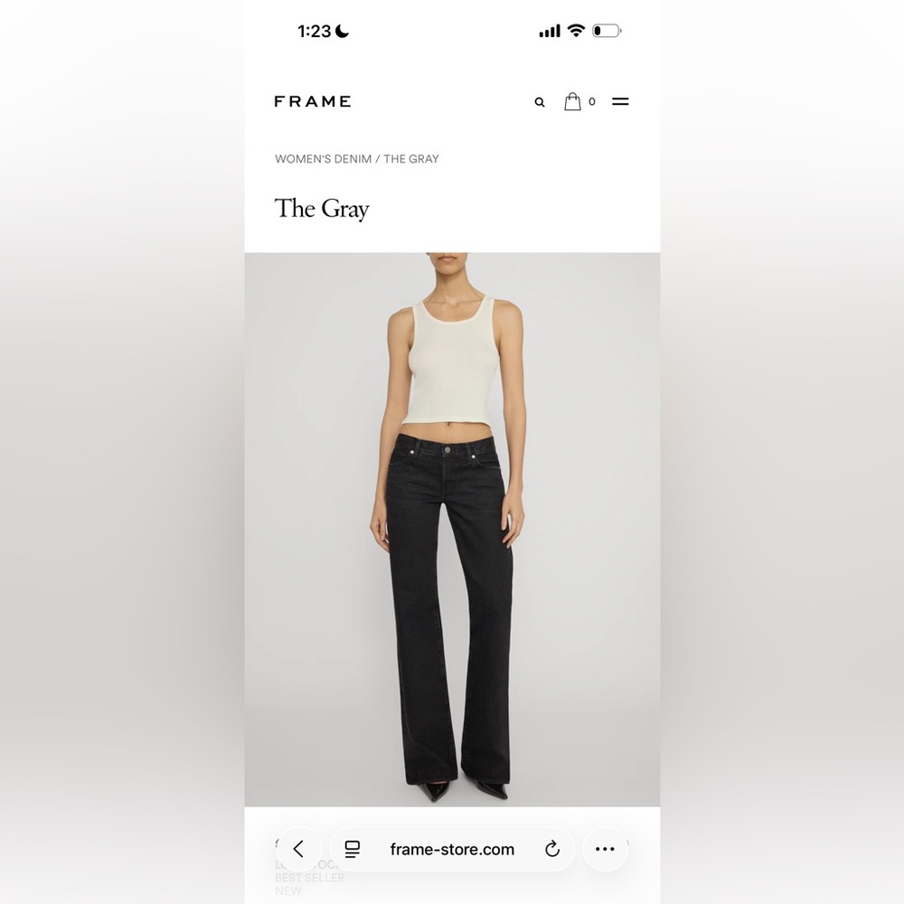 FRAME The Gray Wide Leg Denim Jeans in Black